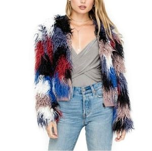 ASTR THE LABEL Shaggy Faux Fur Jacket